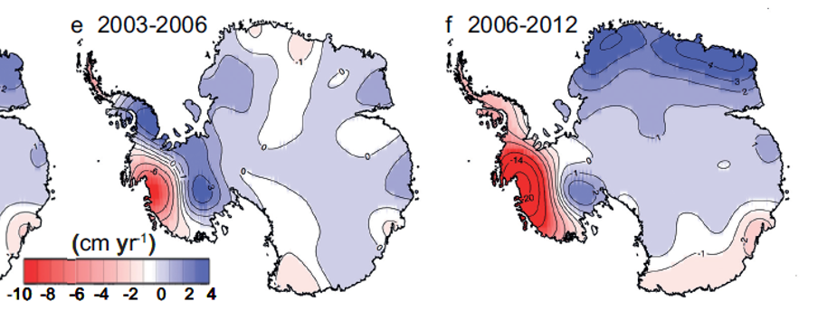 <p>Antarctic ice sheet mass changes:</p>