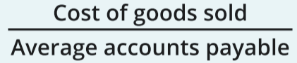 <p>[COGS] / [Average Accounts Payable]</p><p></p><p>Indicates the number of times trade payables turn over during the year. A low turnover may indicate a delay in payments, such as form a shortage of cash.</p>