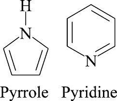 <ul><li><p>lone pair must be part of delocalized system (not localized to heteroatom)</p></li><li><p>ex: pyridine, pyrrole</p></li></ul><p></p>