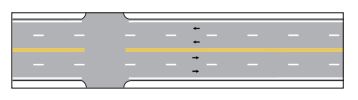 <p>The broken white lines</p>