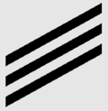 <p>Three diagonal stripes</p>
