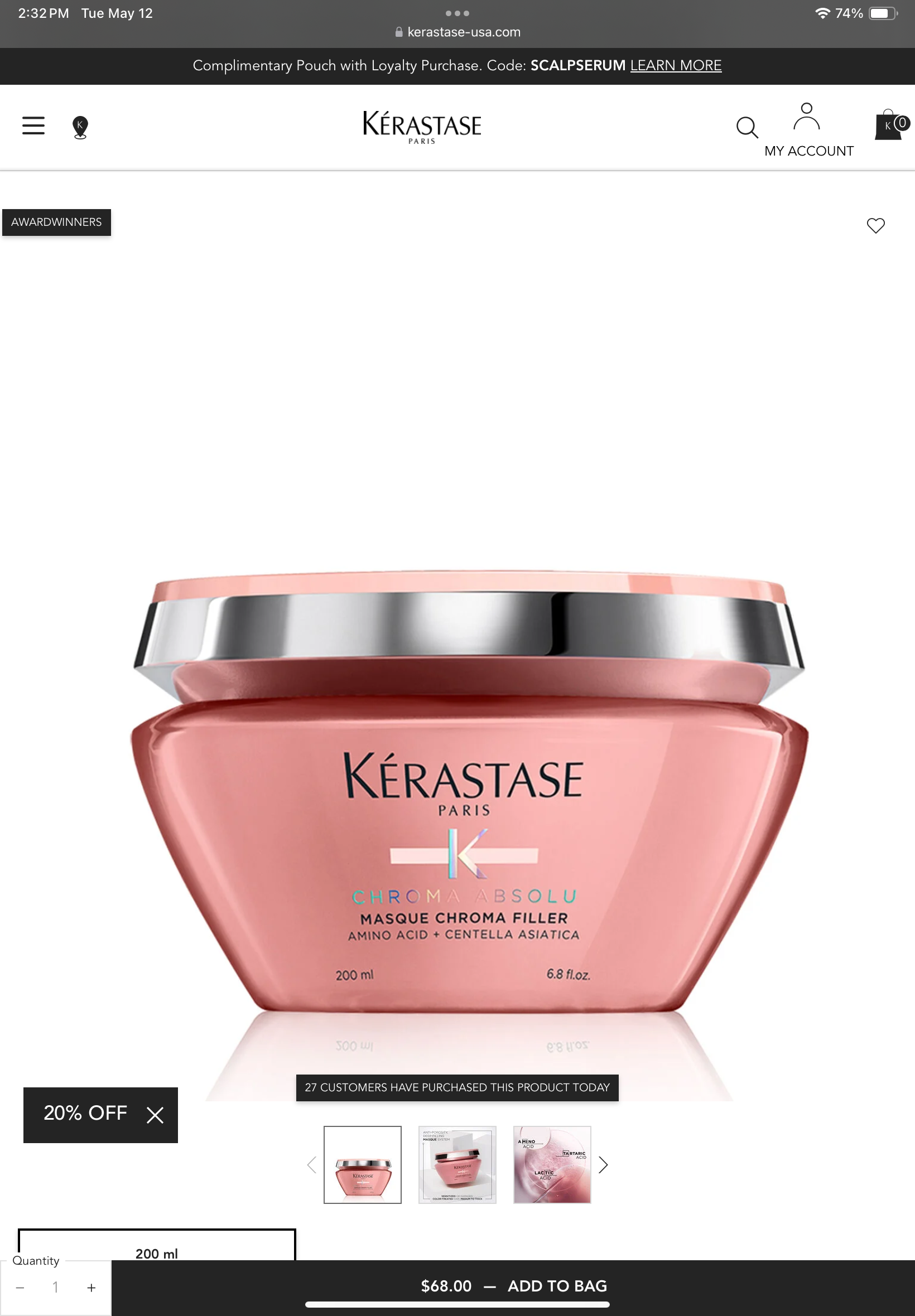 <p>Chroma absolu masque chroma filler</p>
