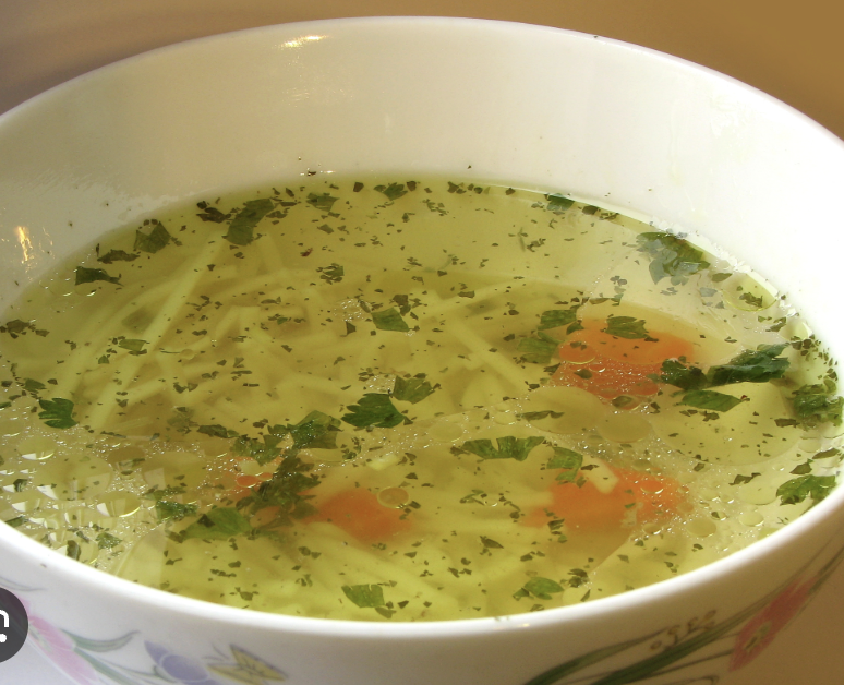 <p><span>a savory, seasoned liquid made by simmering meat, fish, or vegetables in water</span></p>