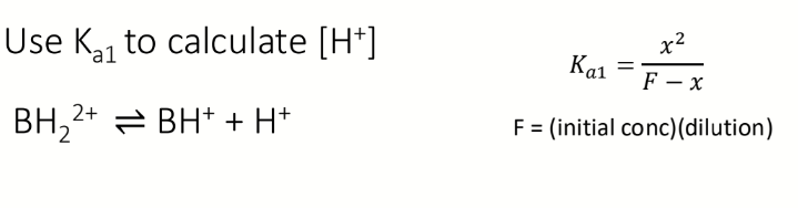 <p>use K<sub>a1</sub> to calculate [H<sup>+</sup>]</p>