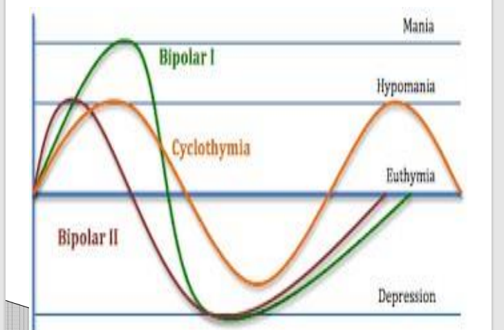 <p>Bipolar I reaches full Mania, while Bipolar II only reaches Hypomania.</p>