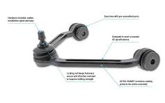 <ul><li><p>Control arm - Moveable lever that connects knuckle to frame. (Horse shoe looking shape, elbow, triangle with 3 points, bolts to the steering knuckle). </p></li></ul><p></p>
