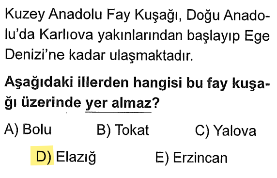 <p>KAF; Bolu, Tokat, Yalova ve Erzincan gibi illerimizden geçerken, <strong>Elazığ</strong> Doğu Anadolu Fay Hattı (<strong>DAF</strong>) üzerindedir.</p>