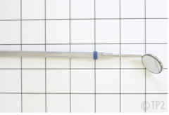 <p>used in less dominate hand to view indirectly into the mouth</p>
