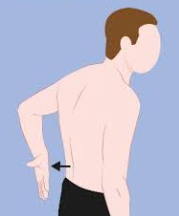 <p><strong>subscapularis injury</strong></p><p><span style="background-color: transparent;">have patent sitting or standing</span></p><p>have them put their back of their hand on small of back</p><p>tell them to lift hand off back</p><p><span style="background-color: transparent;">positive if: they cant lift hand off back</span></p>