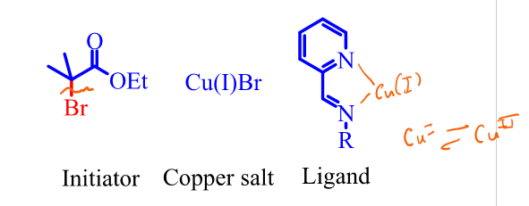 <p>the product is a schiff base, its a ligand that attaches itself to the transition metal in atrp reactions</p>