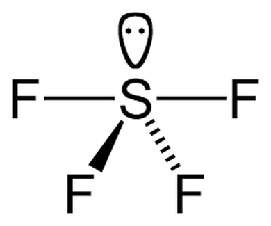<p>Seesaw (<90 degrees and <120 degrees) </p>