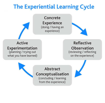 <p>Concrete experience - Reflection Observation - Abstract Conceptualisation - Active Experimentation </p>
