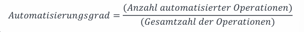 <p>Maß für den Stand der Automatisierung</p>