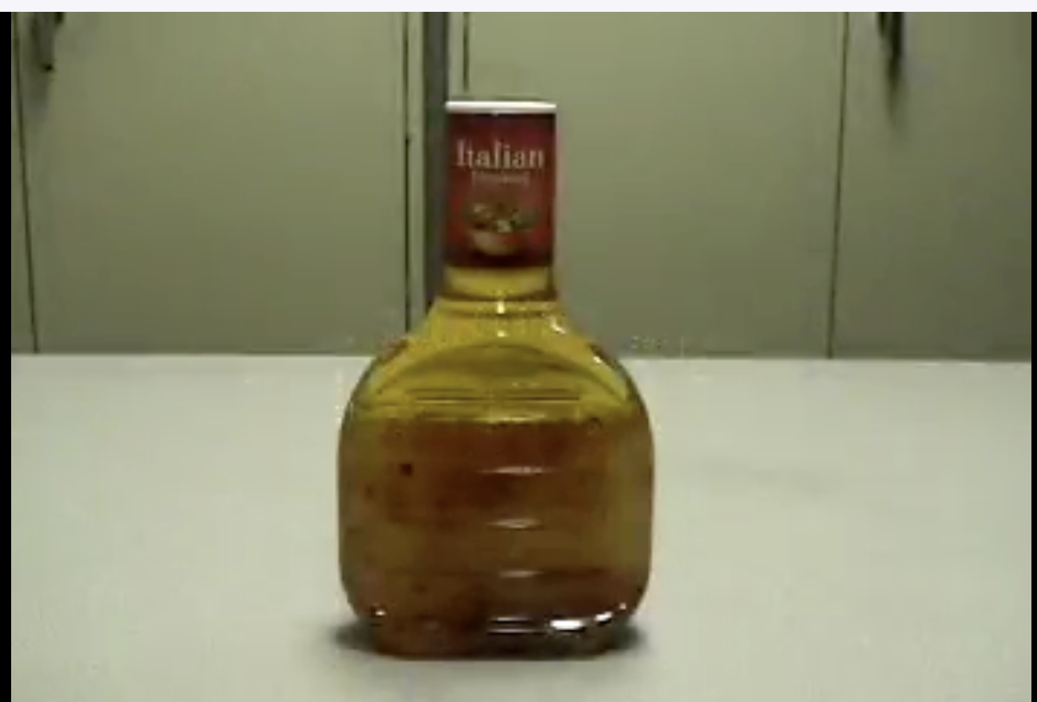 <p><span>When italian dressing settles after being shaken,<mark data-color="yellow" style="background-color: yellow; color: inherit;"> </mark></span><mark data-color="yellow" style="background-color: yellow; color: inherit;">the oil rises to the top</mark><span>, while the denser vinegar, water, and herbs settle at the bottom. This separation occurs because oil is less dense than water and vinegar.</span></p><ul><li><p><span><strong>Top:</strong> Oil (olive oil, vegetable oil).</span></p></li><li><p><span><strong>Bottom:</strong> Vinegar, water, herbs, and spices.</span></p></li><li><p><span><strong>Tip:</strong> If olive oil solidifies in the fridge, let it sit at room temperature for a few minutes before shaking.</span></p></li></ul><p></p>