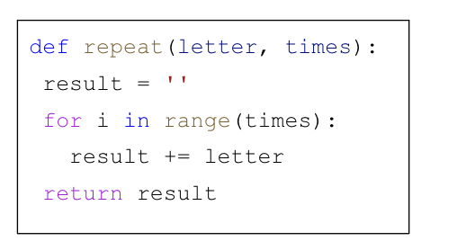 <p><span style="background-color: transparent; font-family: "Google Sans", sans-serif;">If the number of times you want to repeat a letter is n, what is the big-O time complexity of building a string of length n using concatenation?</span></p>