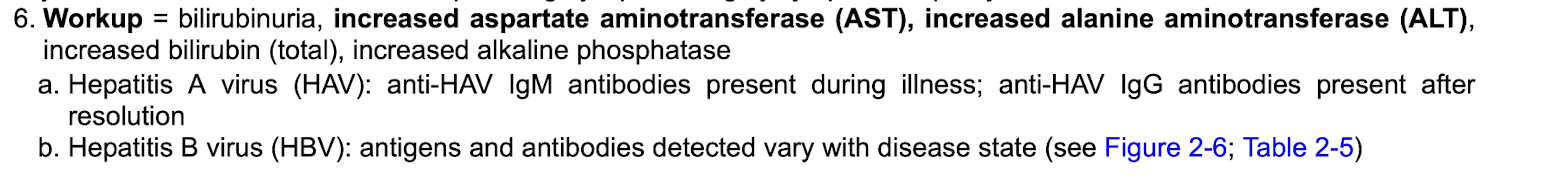 <p>c. Hep c: anti-HCV abs and positive HCV PCR indicates infection </p>