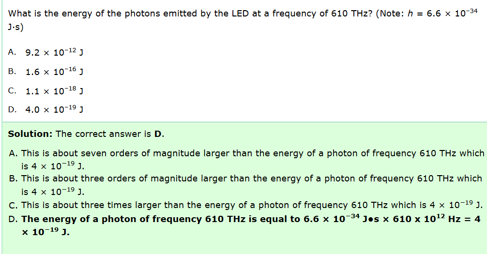 <p>E=hf</p>