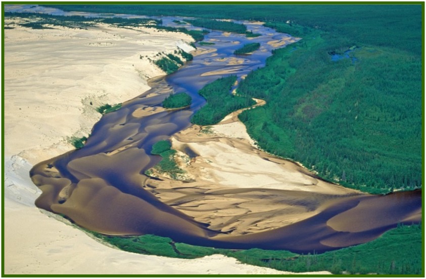 <p>A river is the trunk or the major stream of a network </p><p>A stream refers to water flowing in a channel; not related to size.</p>