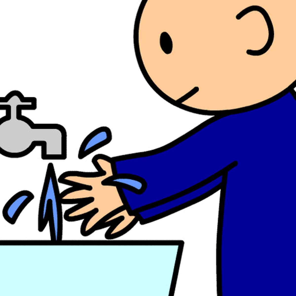 <p>washes hands</p>