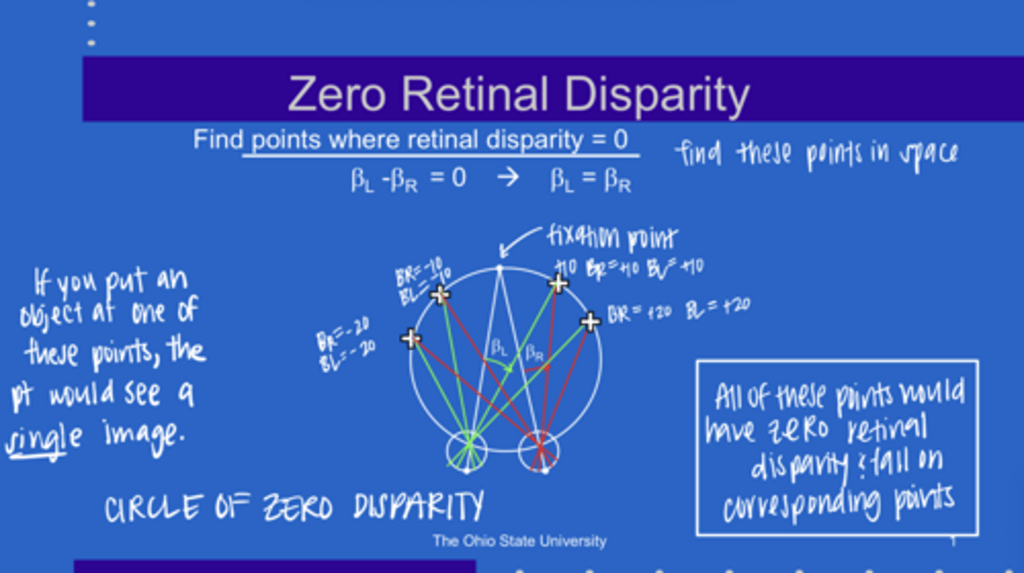 <p>How to find points with zero retinal disparity?</p>