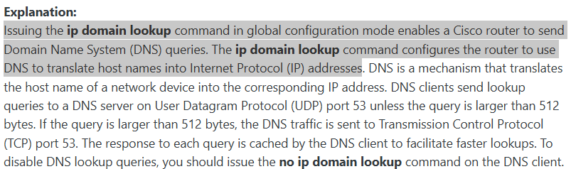 <p>ip domain lookup</p>