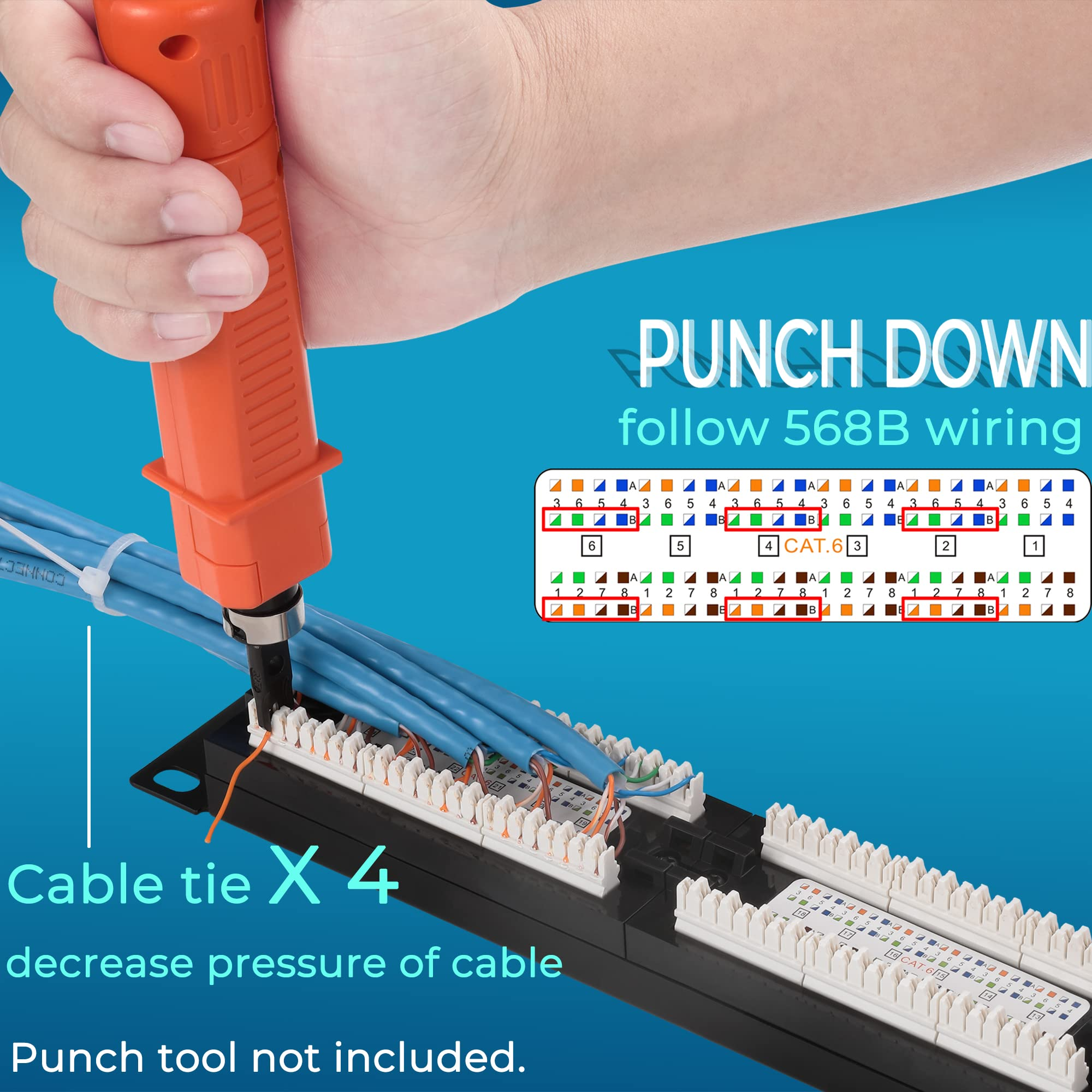 <p><strong>punch down tool</strong> inserts and secures wires into a <strong>punch-down block</strong>.</p><p>Common blocks:</p><ul><li><p><strong>66 block</strong></p></li><li><p><strong>110 block</strong></p></li></ul><p>The tool:</p><ul><li><p>pushes wire into the connector</p></li><li><p><strong>trims excess wire</strong></p></li><li><p>ensures a solid connection</p></li></ul><p>Often used with <strong>patch panels and structured cabling</strong>.</p>