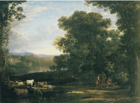 <p>Claude Lorrain 1629, oil on canvas </p><p>-the French Baroque main difference form other Baroque is landscapes </p><p>-This shift makes landscape a serious genre in art history.</p><p>-people are small and nonsignificant as it shows how small we are compared to nature </p><p>-Atmospheric perspective and soft brushwork</p>