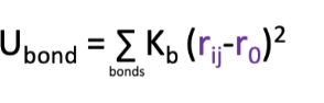 <p>where kb is the force constant, r0 is the equilibrium bond length and rij is the measured bond length </p>