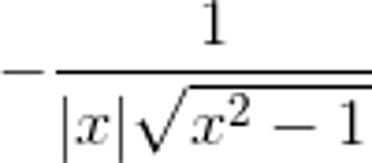 <p>-1 / (|x|√(x² - 1))</p>
