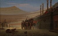 <p>Ave Caesar! Morituri te salutant (Hail Caesar! We Who Are about to Die Salute You)</p><p class="d-b mt-00 hidden-m text-s">Artist: Jean-Léon Gérôme (French, 1824–1904)</p>