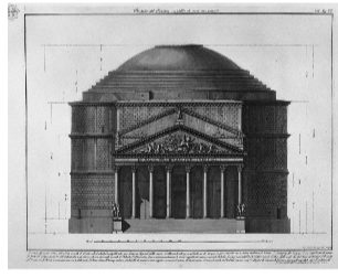 <p>Temple to “all the gods”</p><p>pan= all/every, theon=god/deity</p><p>Third rebuilding</p><p>First built by Marcus Agrippa in 27-25 BCE</p><p>Survived as church to St. Mary of the Martyrs</p><p></p>