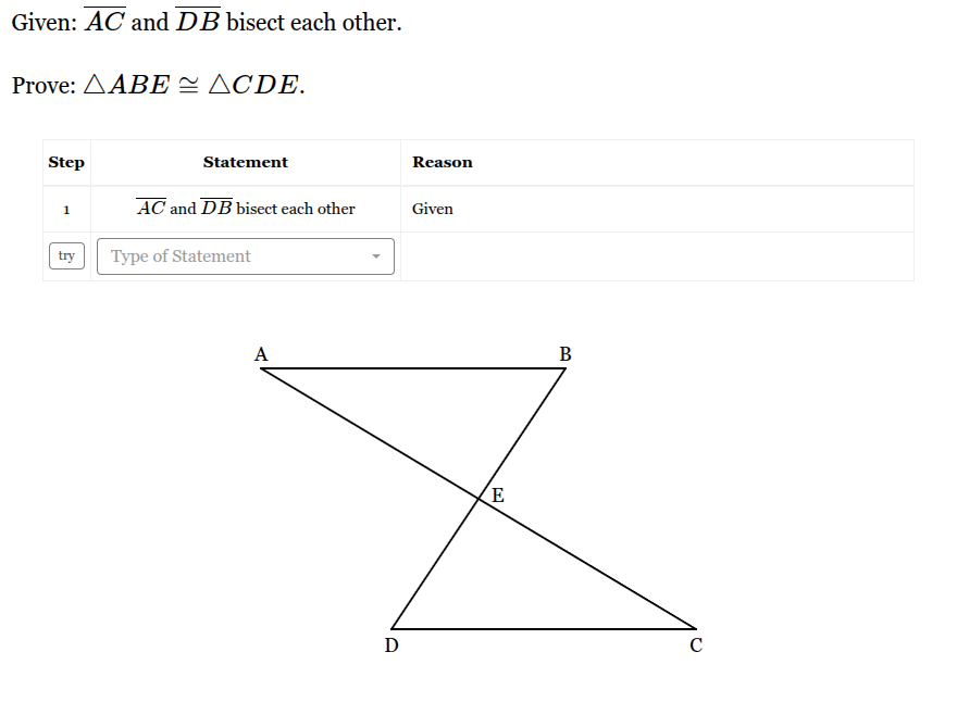 <p>Fill out the rest of the statement/reason table to prove the triangles are similar</p>