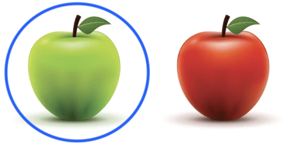 <p>Ich eingekreist (circled) ___  grüner Apfel.</p>