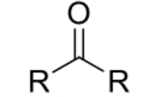 <ul><li><p>RCOR’ where R/R’=alkyl or aryl</p></li><li><p>name ends with -one eg propanone (there needs to be at least 3 carbons so methanone and ethanone do not exist)</p></li><li><p>eg pentan-2-one —> ketone group is in the position 2</p></li></ul><p></p>