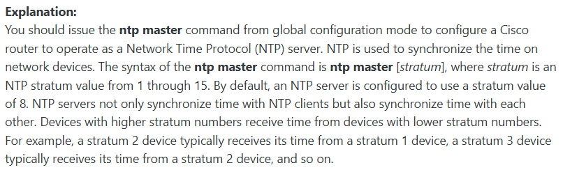 <p>ntp master</p>