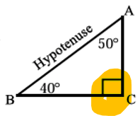 <ul><li><p>The largest interior angle is equal to 90°</p></li><li><p>The other two angles are acute</p></li></ul><p></p>