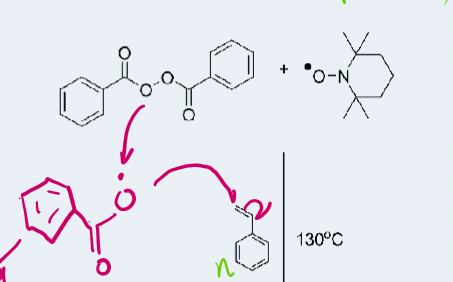 <p>how would a bimolecular compound like this react with TEMPO</p>