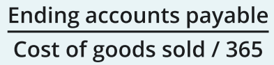 <p>[Ending Accounts Payable] / [COGS / 365]</p>