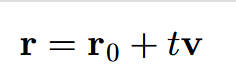 <p><span>the equation </span>𝐫=𝐫0+𝑡𝐯<span> used to describe a line with direction vector </span>𝐯=〈𝑎,𝑏,𝑐〉<span> passing through point </span>𝑃=(𝑥0,𝑦0,𝑧0),<span> where </span>𝐫0=〈𝑥0,𝑦0,𝑧0〉,<span> is the position vector of point </span>𝑃</p>