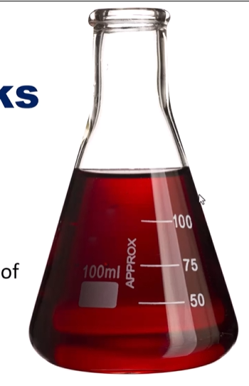 <p>Used for <strong>transfering/ mixing liquids</strong> for reactions, <strong>not for accurate volume measurements</strong></p><p></p><p><strong>Often used for titrations</strong></p>