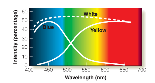 <p>what is additive color mixing?</p>