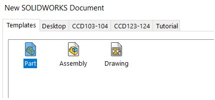<p>to get new SolidWorks document dialog box as seen below</p>