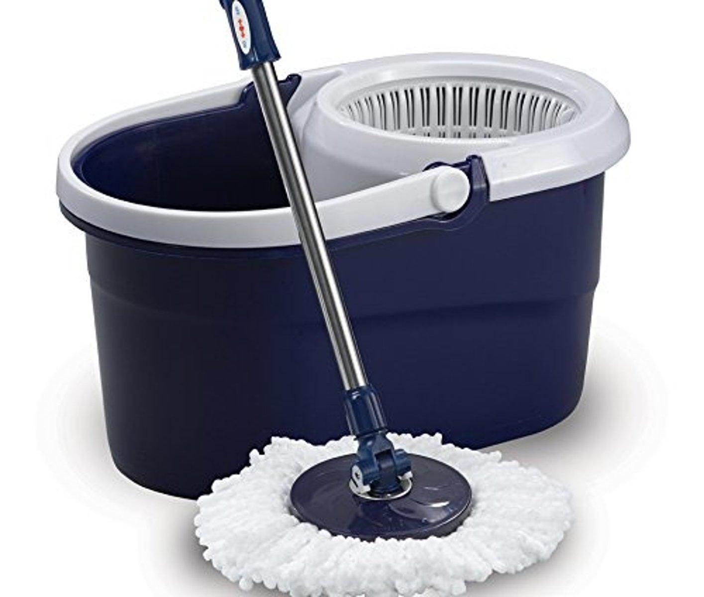 <p>A tool with a bundle of thick strings attached to a handle, used together with a container of water for washing floors.</p><p>Example: Grab the mop and bucket to clean up the mud in the hallway.</p>