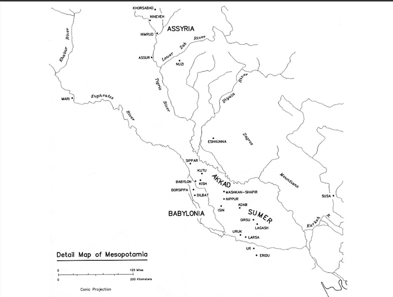 <ul><li><p>Akkad</p></li><li><p>Sumer</p></li><li><p>Babylon</p></li><li><p>Assyria <br></p></li></ul><p></p>