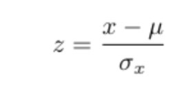 <p>x minus the mean over the standard deviation </p>