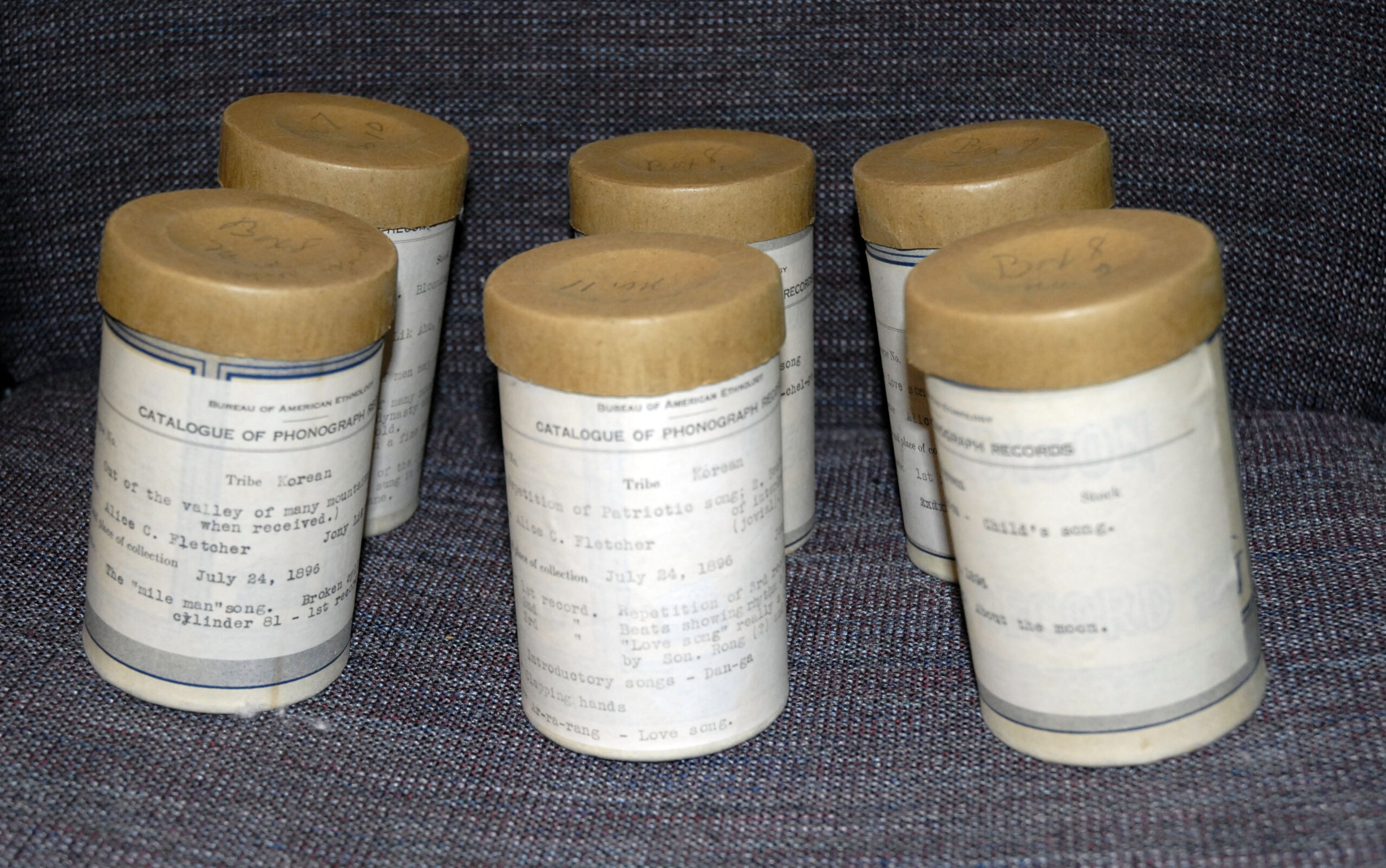 <p>Introduction of phonograph and gramophone allowed music to be recorded, preserved, and distributed; first recordings were folk songs, later commercial albums (1907)</p>