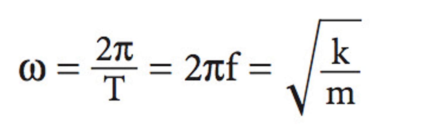 <p>One revolution = 2π radians. ω only depends on k and m, not x! Two springs with identical k and m values will have the same ω, regardless of x.</p>