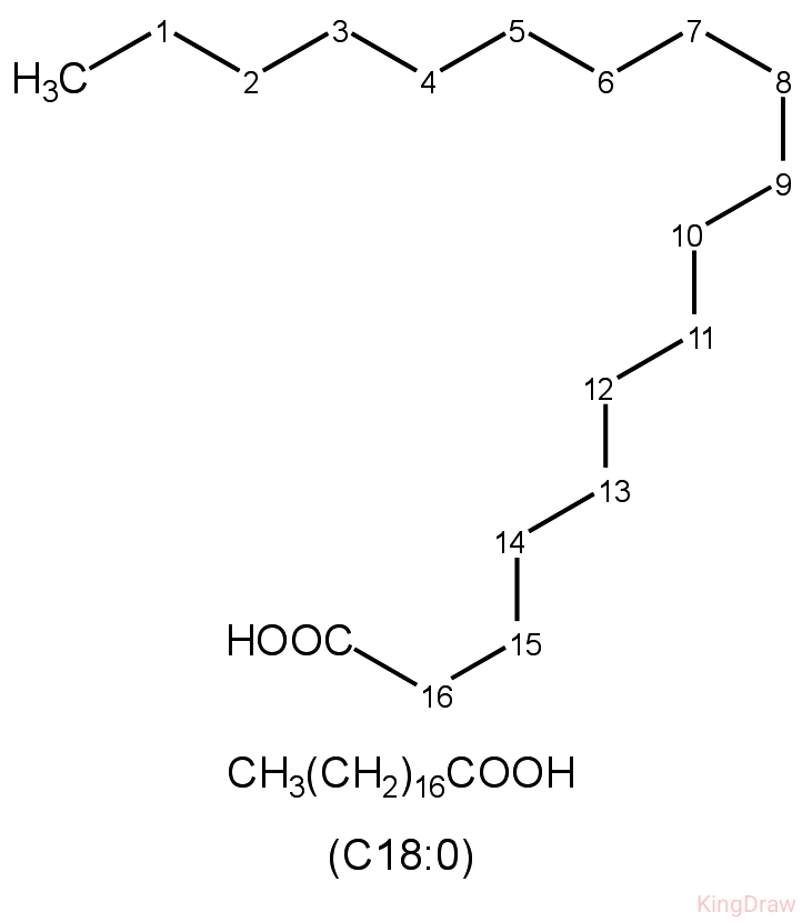 <p><span data-name="dna" data-type="emoji">🧬</span><span data-name="test_tube" data-type="emoji">🧪</span> <em>kwas stearynowy</em>: CH₃(CH₂)₁₆COOH (C18:0)</p>