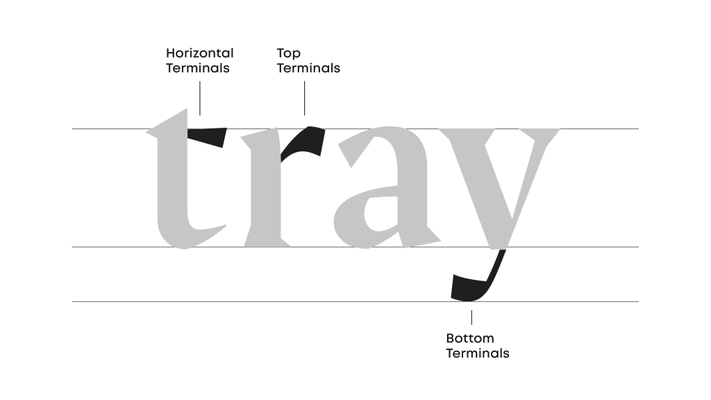 <p>where the stroke of any letter ends</p>