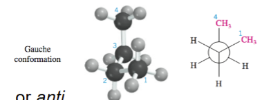 <p>Steric interaction between the gauche methyl groups is called a gauche interaction</p>